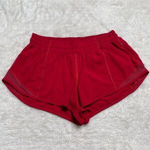 Lululemon #LW7AUSR Women's Red Hotty Hot Low-Rise Lined Shorts Size 8